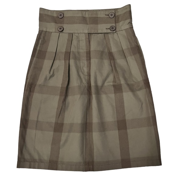 Stella McCartney Dresses & Skirts - 🍀Sale 4/$20 Stella McCartney Olive Plaid Cotton Knee Length Skirt, sz S